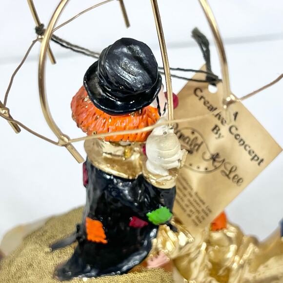 Ron Lee Hobo Clown with Umbrella Figurine Gold Onyx Hand Painted Signed 1987 - Picture 15 of 16